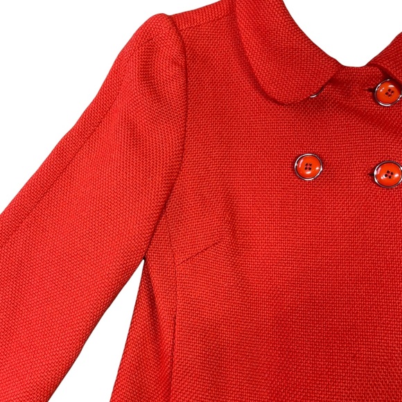 ❄️ Banana Republic Womens Orange Knit Double Breasted Pea Coat Jacket Size XS - Picture 3 of 11